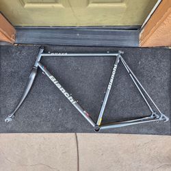 Bike 2004 Bianchi Brava 55cm Frame Set Chromo Lite Steel & Carbon Fork