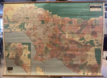 Vintage Wall Map L.A & Orange County