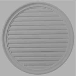 Ekena Millwork 30"W x 30"H x 2 1/4"P, Round Gable Vent Louver, Non-Functional, Factory Primed White