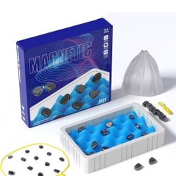 NEW! Magnetic Chess Game Set, 32 Magnets, 1 rope, Sponge board, storage bag, instructions