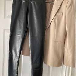 New Black Faux Leather Leggings