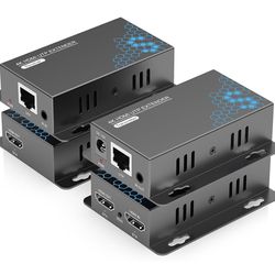 4K HDMI Extender Over Ethernet CAT5 CAT6 CAT7 Upto 230FT, with IR, Loop Out, POC, EDID, 4K@30Hz 1080P @60Hz Full HD Signal Distribution HDMI Transmitt