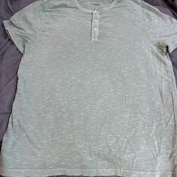 Goodfellow & Co. Men’s Size Large Green Space Dyed Short Sleeve Henley