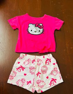 Hello Kitty babygirl two piece outfit with sequence 18 months