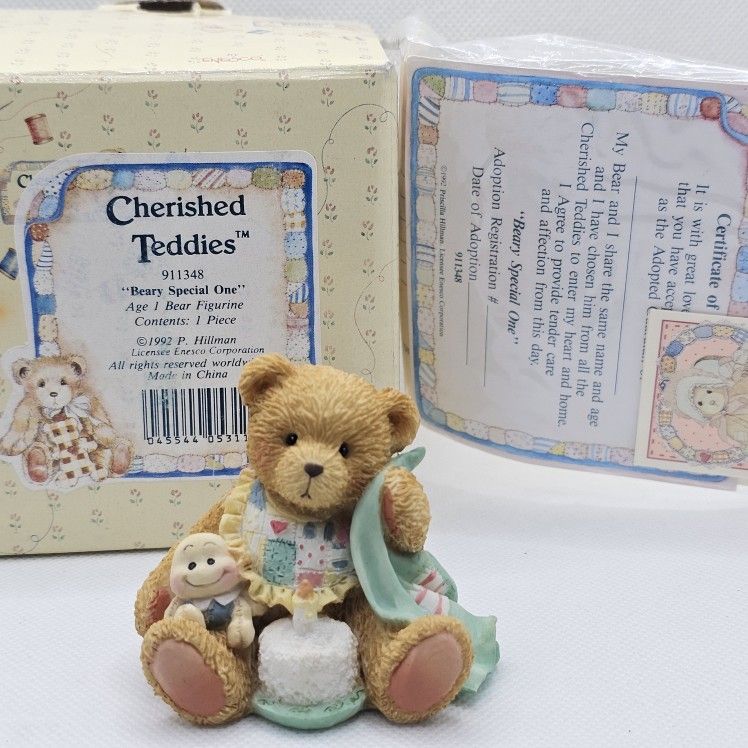 Cherished Teddies Age 1  figurine 1992 birthday celebration baby special one 

Mint condition, kept in the box, box has some minor wear due to storage