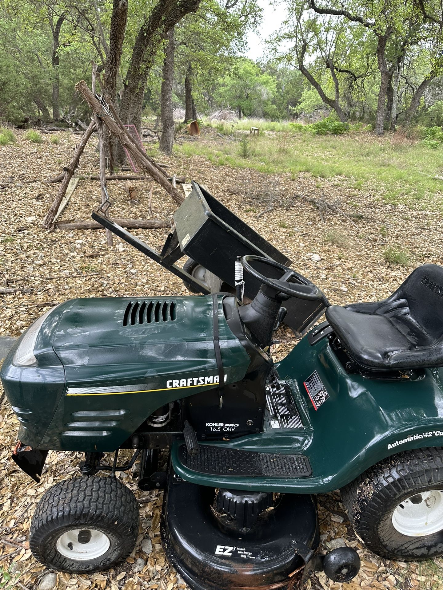Craftsman’s Lawn Mower With Steel Trailer Bed