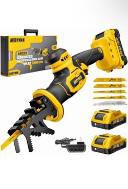 Reciprocating Saw, 20V Cordless Battery Power Saw, with 2 X 2.0Ah Batteries & Charger, 0-35