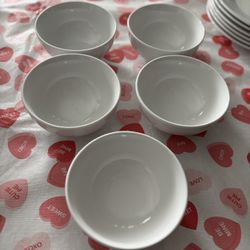 Set Of Glass Bowls And Glass Plates 