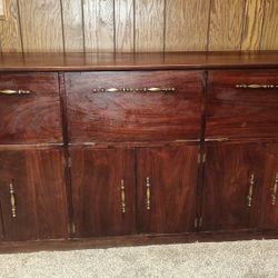 Vintage Cherry Wood Cabinet Credenza