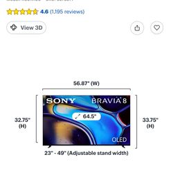 XBR-65X900E BRAVIA SONY 65 in TV (MISSING REMOTE & WIRE)