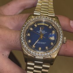 Rolex Blue Face Dile Watch