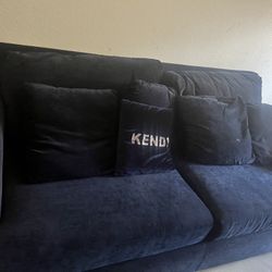Blue Couch With Pillows 