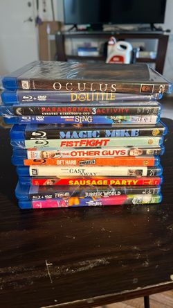 Stack of BluRay DVDs-some Unopened