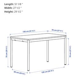 TOMMARYD Table, white, 51 1/8×27 1/2 "