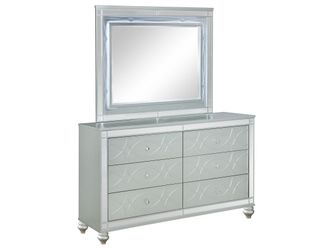 Gunnison Silver Metallic Dresser and Mirror