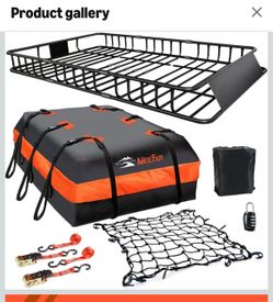 Roof Rack Rooftop Cargo Carrier Basket 65"*39"*6"+Waterproof Bag 20 Cu.Ft.-NEW IN BOX