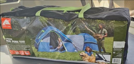 Ozark Trail 8-Person Dual Dome Tent, 5-Person + 3-Person Configuration, Blue
