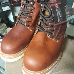 Hammer Work Boots For Men Size 10.5 Steel Toed