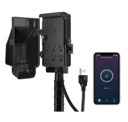 DEWENWILS WiFi Outdoor Smart Yard Stake Timer with 6 Outlets, 6 ft. Cord, Remote and Voice Control, Waterproof
