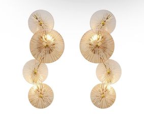 Set of 2, Gold Wall Sconce, Brass Gold Sconce Wall Lighting