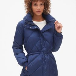 Gap ColdControl Max Elongated Puffer Jacket With Clinched Waist