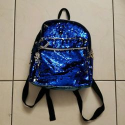 #10431-10 💥Mini Backpack,Sequins Blue/Silvered.
