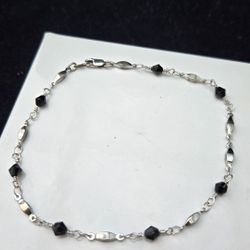 Anklet Sterling Silver Swar. Crystal 