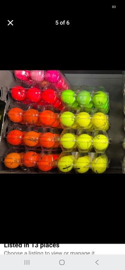 GOLF BALLS by the dozen Cleaned and sorted ;alloway, Taylormade, Vise and colors $5 a dozen
ProV1 $10 a dozen
Misc balls (not listed above) $3 a dozen