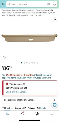 Cargo Cover Compatible With 2006-2011 Benz ML Class W164, Beige Vinly + Aluminum Rod Tonneau Cover Retractable By IKON MOTORSPORTS, 2007 2008 2009 201