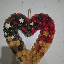 Heart-Shaped Floral Wreath — Fall Door Decor