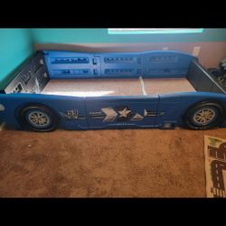 Blue Race Car Bed