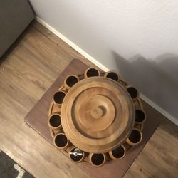 MCM Monkey pod drink dispenser & cups