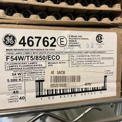 GE 46762 54w Fluorescent Bulbs 80 Total