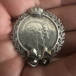 1892 Denmark 2 Kroner 50th Wedding Anniversary