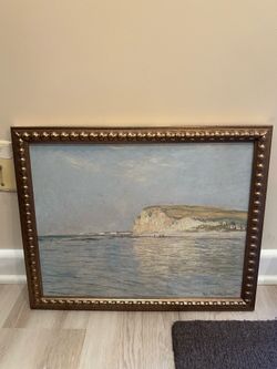 Framed coastal landscape wall art from Target