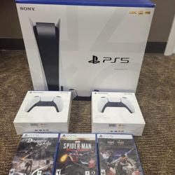 Console Disc Version 3 Games + 2 Controllers Bundle 