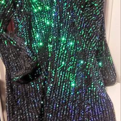 Plus Size Green Sequin Party Dress