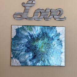 🌊💙 Ocean Bloom – Original 11” x 14” Canvas