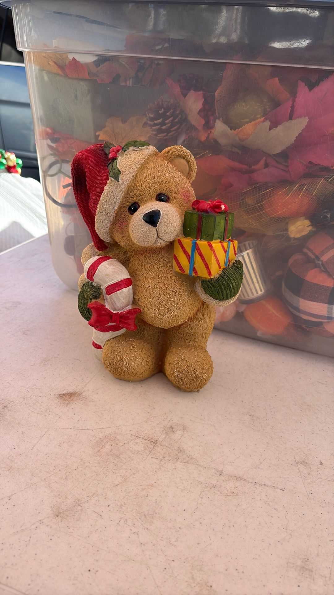 Standup teddy bear porcelain decoration