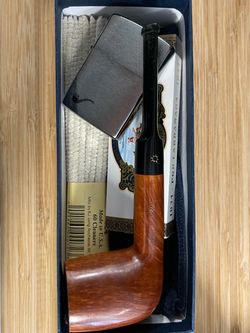 Briar Tobacco Pipe with Zippo Lighter Set