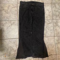 upcycled flared jeans 
