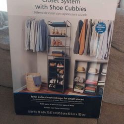 NIB - Mainstays Rich Black 10-Pair Shoe Organization System for Closets and Wardrobes