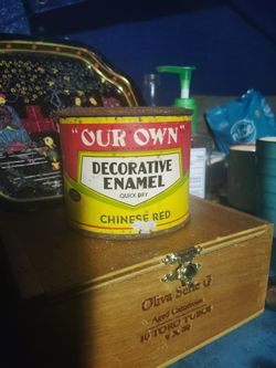 Nice Vintage Chinese Red Decorative Enamel Quick Dry 