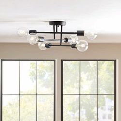 Origin 21 Shaye 6 -Light 17-in Matte Black Semi Flush Mount Light 1591454