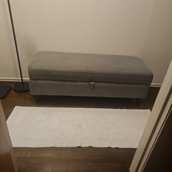 Gray Storage Ottoman 