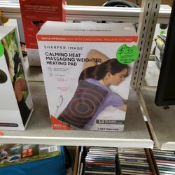 NEW Sharper Image Calming Heat Massaging Weighted Heating Pad