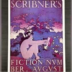 SCRIBNERS Original Vintage Print Poster Maxfield Parrish Art Deco Artist Antique Fine Collectible Neoclassical Allegory Allegorical Painter