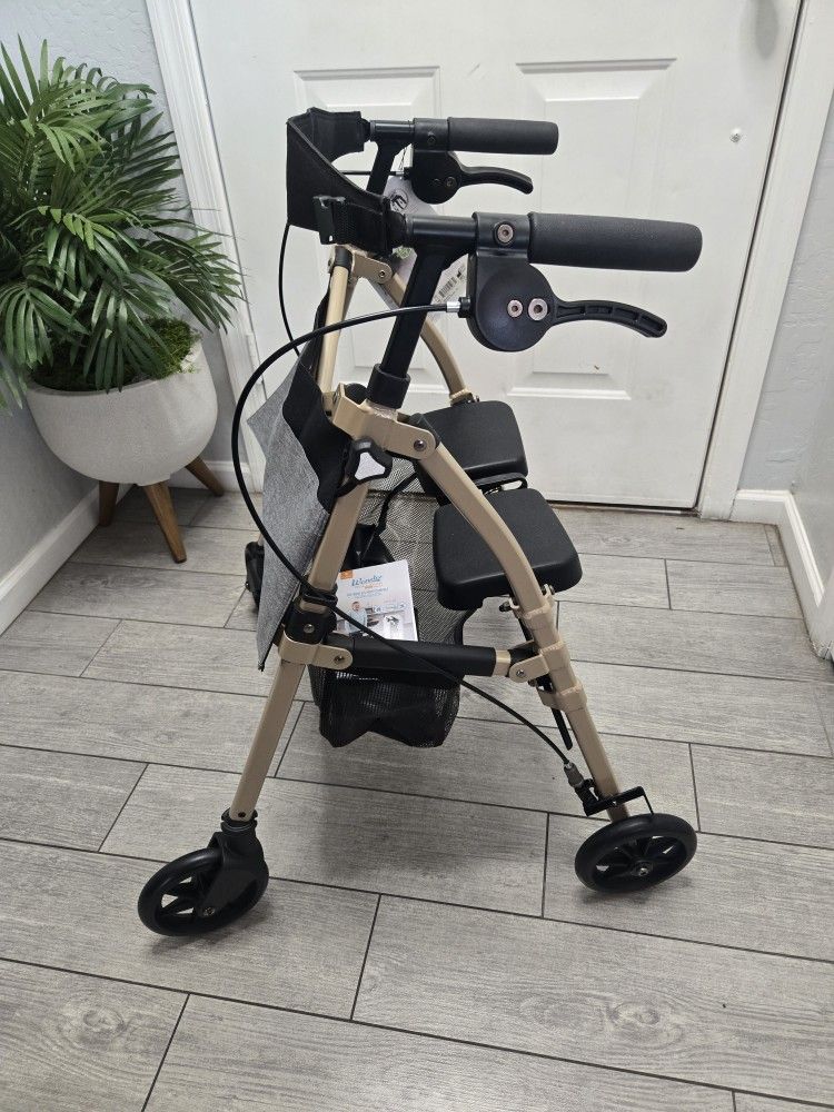 Stander Wonder Rollator Plus Short, Lightweight Junior Folding Mobility Aid for Petite Adults, Andador