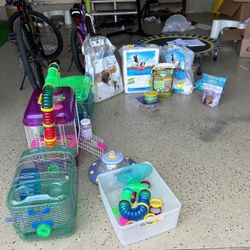 3 Sets Hamster Cage With Accessories , Food , Bedding  and Boys 20 Inch Bike