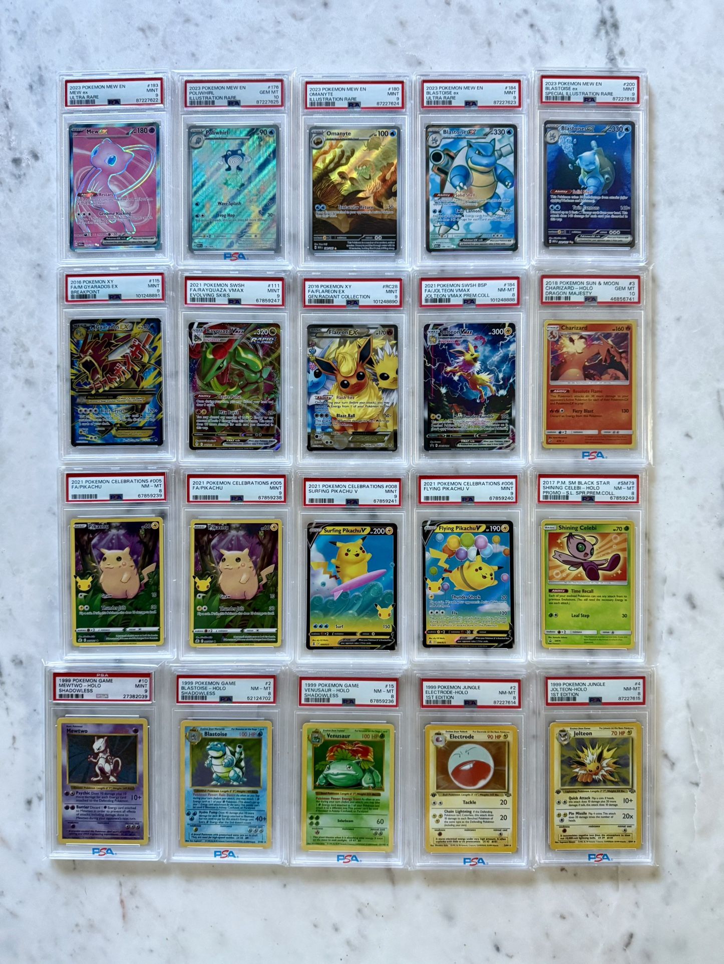 PSA Garded Pokemon Cards 8 9 10 Gem Mint Vintage And Modern Charizard Pikachu